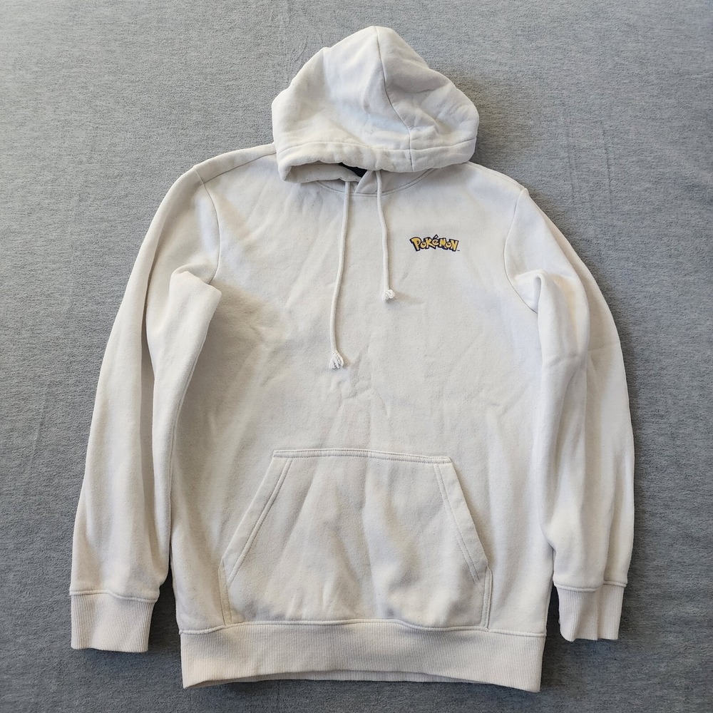 H&M X Pokemon Mens XS Pullover Hoodie Cream Charizard